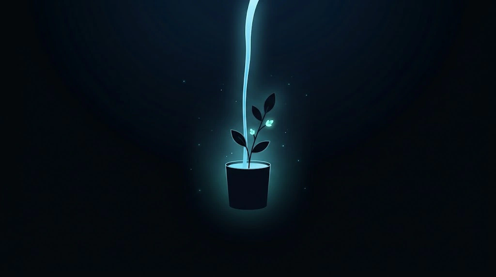 水を替え続けているうちに、芽が出ていた。